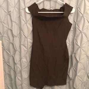 Off-The-Shoulder Olive Dress